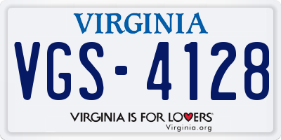 VA license plate VGS4128