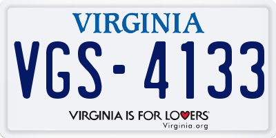 VA license plate VGS4133