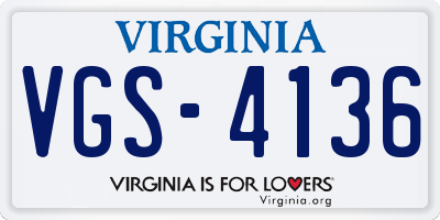 VA license plate VGS4136