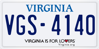 VA license plate VGS4140