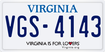 VA license plate VGS4143