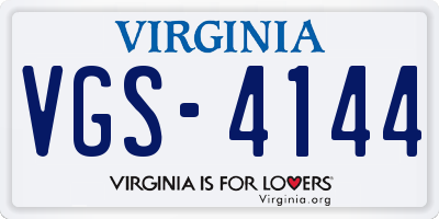 VA license plate VGS4144