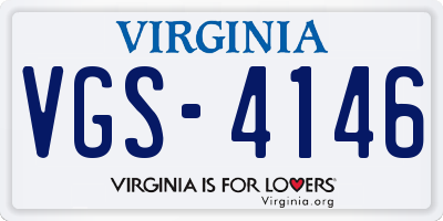 VA license plate VGS4146