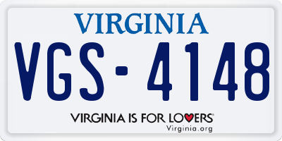 VA license plate VGS4148