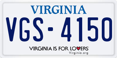 VA license plate VGS4150