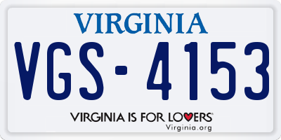 VA license plate VGS4153