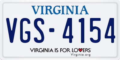 VA license plate VGS4154