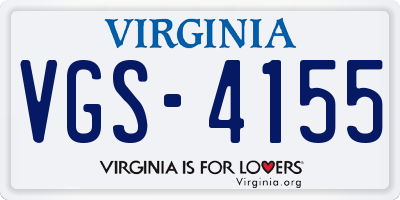 VA license plate VGS4155