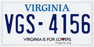 VA license plate VGS4156