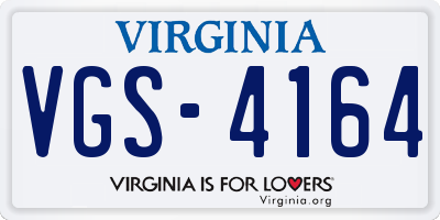 VA license plate VGS4164
