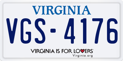 VA license plate VGS4176
