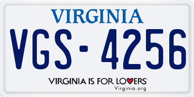 VA license plate VGS4256