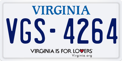 VA license plate VGS4264
