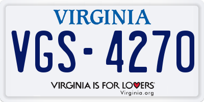 VA license plate VGS4270