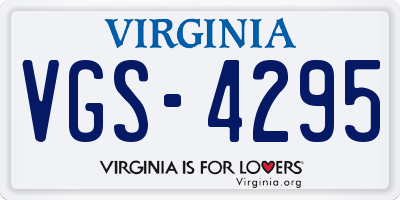 VA license plate VGS4295