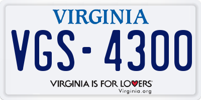 VA license plate VGS4300