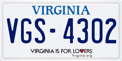VA license plate VGS4302