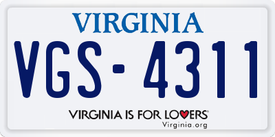 VA license plate VGS4311