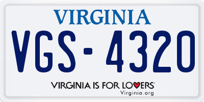 VA license plate VGS4320
