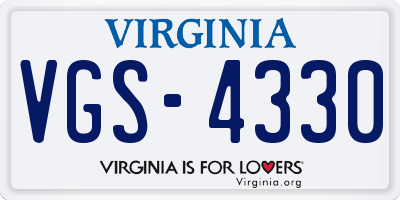 VA license plate VGS4330