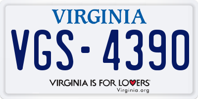 VA license plate VGS4390