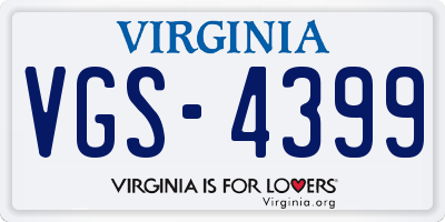 VA license plate VGS4399