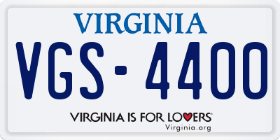 VA license plate VGS4400