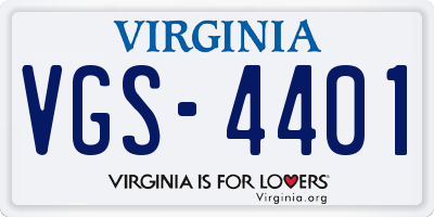 VA license plate VGS4401