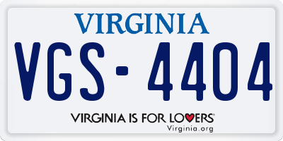 VA license plate VGS4404