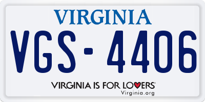 VA license plate VGS4406