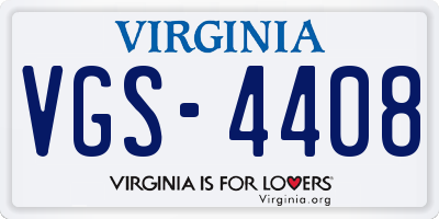 VA license plate VGS4408