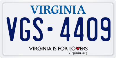 VA license plate VGS4409