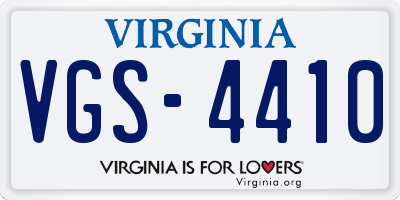 VA license plate VGS4410