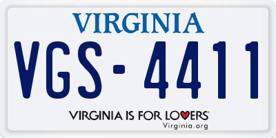 VA license plate VGS4411