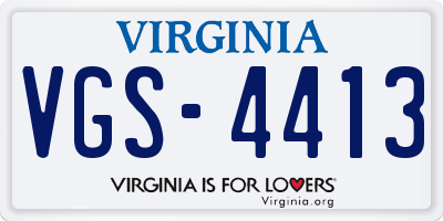 VA license plate VGS4413