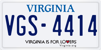 VA license plate VGS4414
