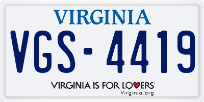VA license plate VGS4419