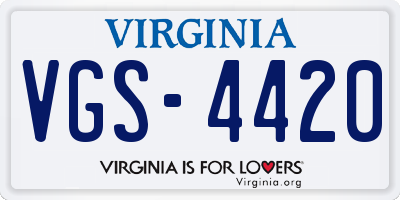 VA license plate VGS4420