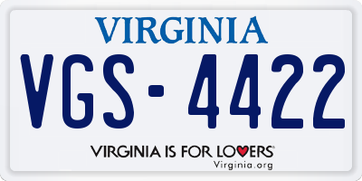 VA license plate VGS4422