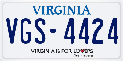 VA license plate VGS4424