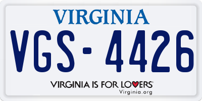 VA license plate VGS4426