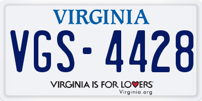 VA license plate VGS4428