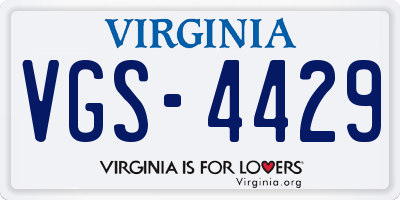 VA license plate VGS4429