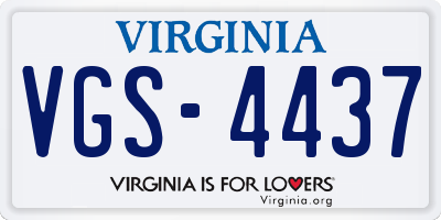 VA license plate VGS4437