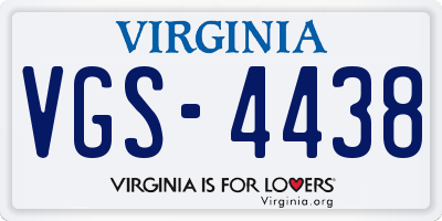 VA license plate VGS4438