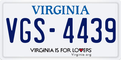 VA license plate VGS4439