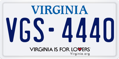 VA license plate VGS4440