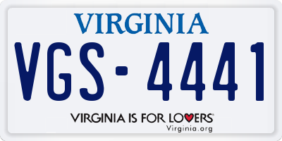 VA license plate VGS4441