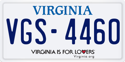 VA license plate VGS4460