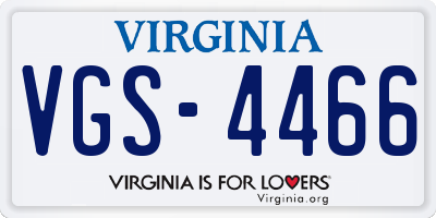 VA license plate VGS4466